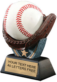 Baseball Glove Ball Holder Resin Trophy [SBBG60]
