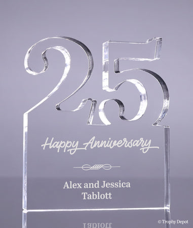 Number 25 Acrylic Award - 6 inch [ATNM-25-6-Q]