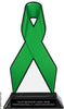 Green Ribbon Colorix-T Acrylic Trophy - 8 inch [TACR8-RBN-GRN-Q]
