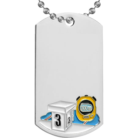 Swim Etched & Paint Filled Dog Tag [DTS-SW]