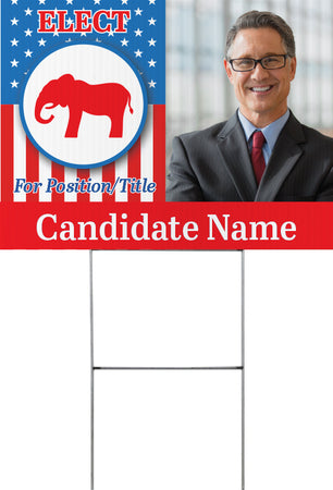 Republican Elephant Political Yard Sign - 24 x 18 inch [YS2418-POL-ELP]