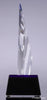 Faceted Crystal Fan Award with Blue Accents - 7.5 inch [CM633]