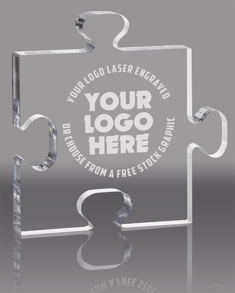 Puzzle Piece Clear Acrylic Award - 4.25 inch [APZL2-4-Q]
