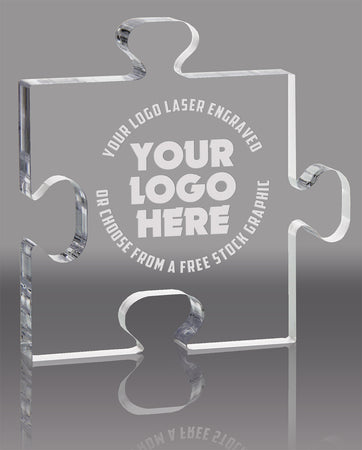 Puzzle Piece Clear Acrylic Award - 4.25 inch [APZL2-4-Q]