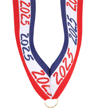 7/8 x 30 in. 2025 Red White & Blue Neck Ribbon [NKRB-4113-25]