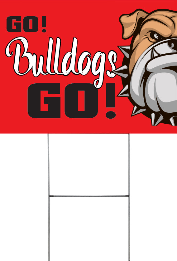 Bull Dog Mascot Yard Signs