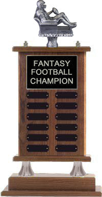 Silver Finish Fantasy Football Walnut Finish Perpetual Trophy [TPP22-FFB-S]