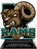 Rams Mascot Colorix-T Acrylic Trophy - 6.25 inch Teal [TACR6-MSCT-RAM-TEAL-Q]