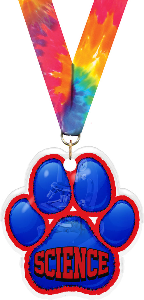 Science Paw Acrylic Medal- 2.75 inch [MACR2-PAW-SE-Q]