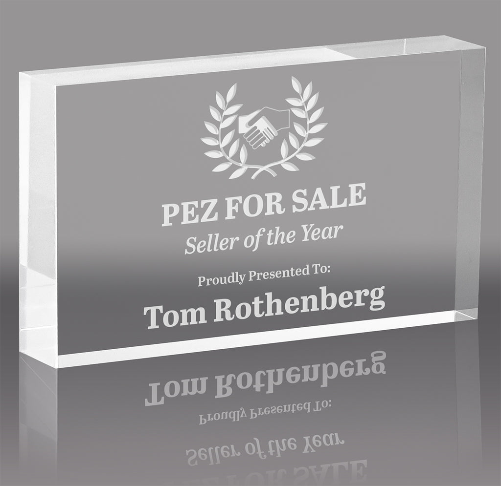 Horizontal Clear Acrylic Block - 6x3 inch [A63BH]