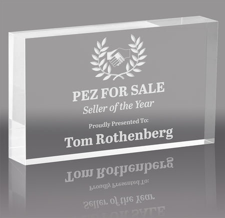 Horizontal Clear Acrylic Block - 6x3 inch [A63BH]