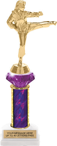 Purple Diamond Riser Trophies on Horseshoe Bases