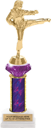 Purple Diamond Riser Trophy on Horseshoe Base [THSDR11PU]