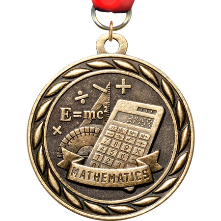 2" Math Scholastic Medal- Gold [MM3KN2-MT]