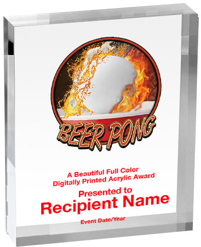 Beer Pong Vibrix Acrylic Awards [1 inch thick]