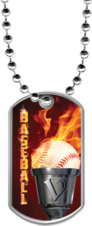 Baseball Flaming Torch Dog Tags [DTFLM-BS-103]