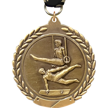 2.75 in Gymnastics Male Wreath Framed Medal [M311-GM]