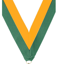 7/8 x 30 in. Green & Gold Neck Ribbon [NKRB-1045]