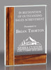 Rectangle Crystal Award with Wood Border - 7 inch [CM704-7]