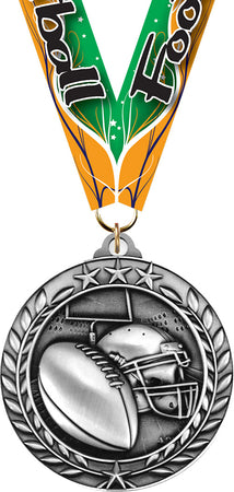 Football Dimensional Medal- Silver [MSW2-FB-S]