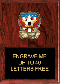 Soccer Sport Shield Plaque [PSHLD810-SC-8-x-10]