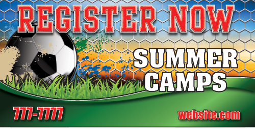 Soccer 4 x 8 Vinyl Banner- Sunset [VB-SC-SNT-48]