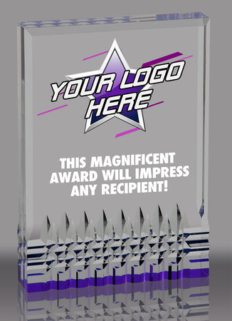 Custom Reflective Base Acrylic Award- Purple 5x7 inch [ACRS-5P-FC]