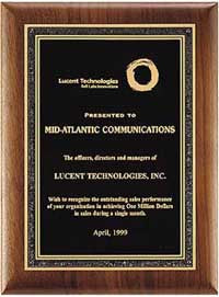 Solid American Walnut Plaque with Black Florentine Border 8"x10.5" [TD3151]