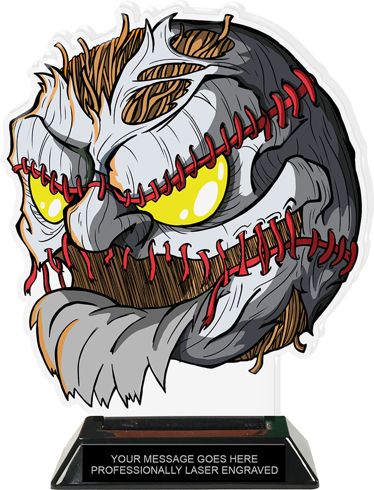 Exclusive Baseball Zomball Colorix-T Acrylic Trophy - 8.25 inch [TACR8-ZMBL-BS-Q]