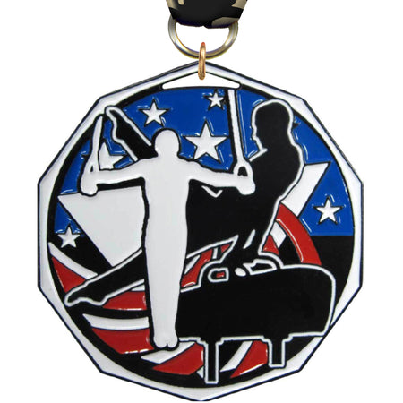 Gymnastics Male Decagon Painted Medal [MDCM2-GM]