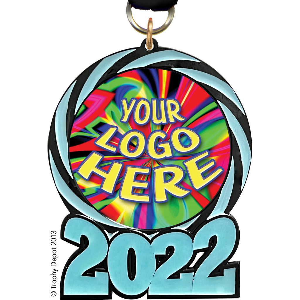 3 inch 2022 Swirl Custom Insert Medal - Glow in the Dark [MXSWRL-22-GLW]