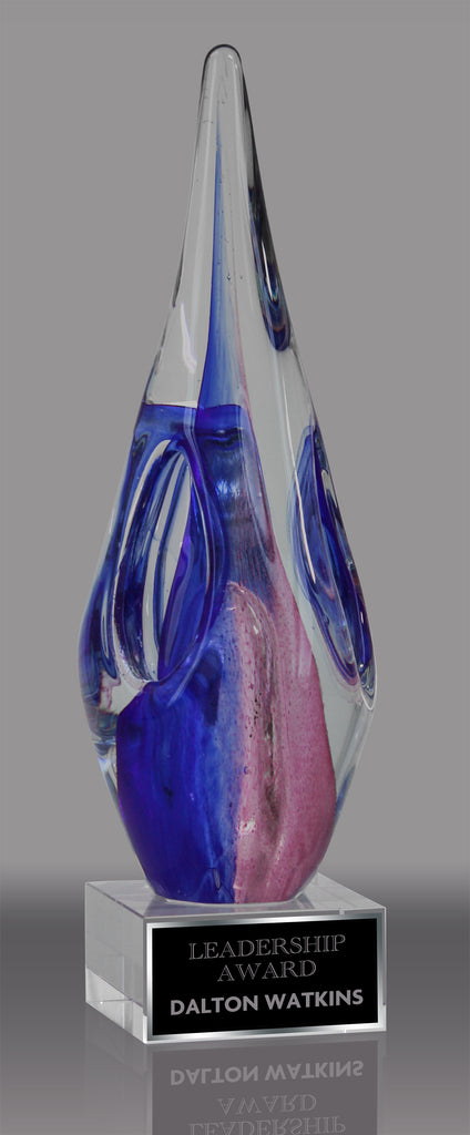Blue & Violet Art Glass Award 10.5" AGT2291