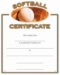 Sport Certificates: Softball [SCTSB]