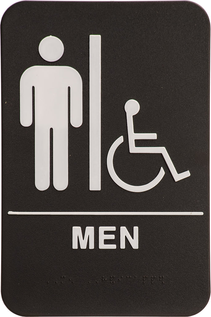 ADA 6 x 9 Black/White Mens Accessible Restroom Sign [AJDA-101]