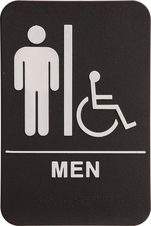 ADA 6 x 9 Black/White Mens Accessible Restroom Sign [AJDA-101]