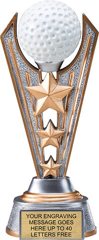 Golf Triple-Star Victory Resin Trophy [RMV9-GL]