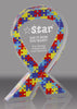 Autism Puzzle Awareness Ribbon Acrylic Award - 7 inch [ATRIB-AS-7-Q]