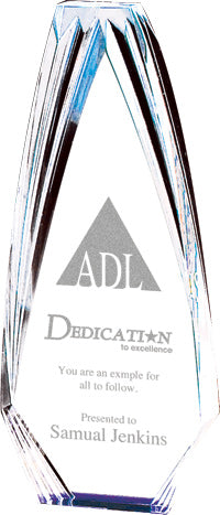 Acrylic Diamond Obelisk Awards - Blue