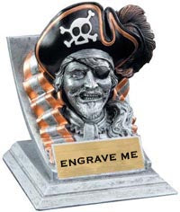 Pirate/ Buccaneer Mascot with Attitude - 4" Resin Trophy [MWA-100]