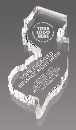 New Jersey Paperweight Acrylic Award - 6x3 [ASTT-NJ-Q]