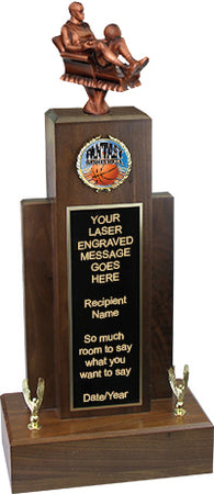 Fantasy Basketball Resin Empire Walnut Trophy [TREWAL21-FBK]