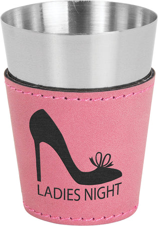 Leatherette Stainless Shot Glass -Pink [JSL-050]