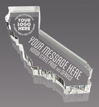 California Paperweight Acrylic Award - 6x3 [ASTT-CA-Q]