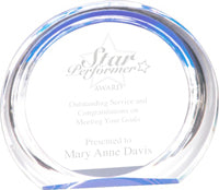 Blue Halo Round Acrylic Awards