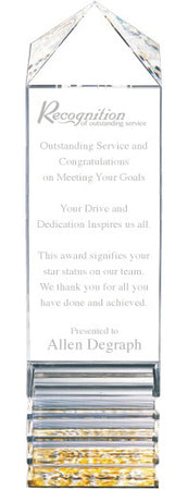 Premium Fluted Pillar Acrylic - 12x3x3 GOLD [AFP12-GLD]