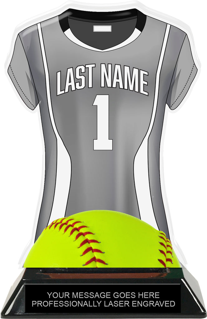 Softball Jersey Colorix-T Acrylic Trophy- Gray [TACR7-JSY-SB-GRY-Q]