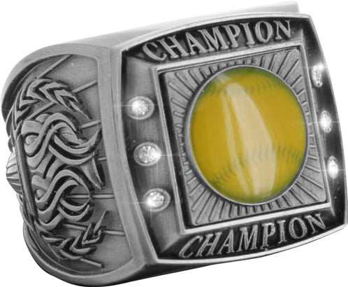 Championship Ring with Activity Insert- Softball Silver [RGSJ-S-CHMP-SB]