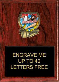 Baseball Sport Shield Plaque [PSHLD810-BS]