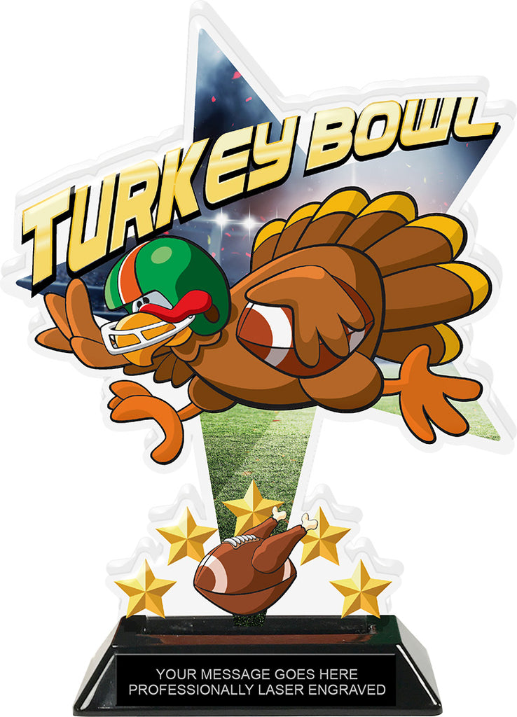 Turkey Bowl Shattered Star Colorix Acrylic Trophy- 8.5 inch [TACR85-STR-TRKYBWL-Q]