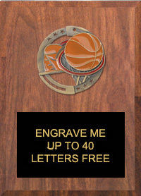 6"x8" Basketball Dimensional Color Plaque [PEM6-BK]